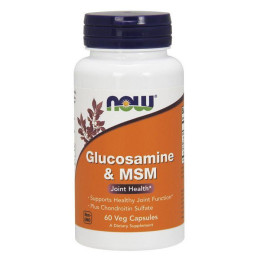 Глюкозамін та ЧСЧ (Glucosamine & MSM), Now Foods, 60 веган капсул