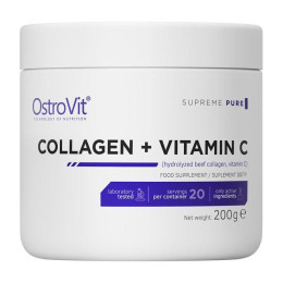 Колаген та Вітамін C (Collagen + Vitamin C), OstroVit, 200 г, Чистий