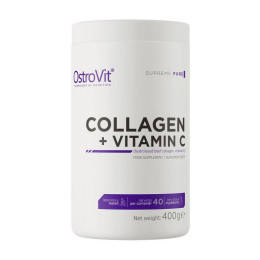 Колаген та Вітамін C (Collagen + Vitamin C), OstroVit, 400 г, Чистий