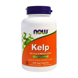 Ламінарія келп (Kelp), 325 мкг, Now Foods, 250 веган капсул