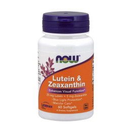 Лютеин с зеаксантином (Lutein with Zeaxanthin), Now Foods, 60 мягких капсул