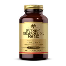 Олія вечірньої примули (Evening Primrose Oil), 500 мг, Solgar, 180 м'яких капсул, Чистий