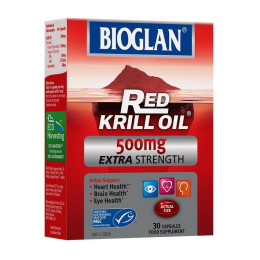 Масло Криля (Extra Strength Red Krill Oil) 500 мг, Bioglan, 30 капсул