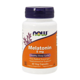 Мелатонін (Melatonin) 5 мг, Now Foods, 60 капсул