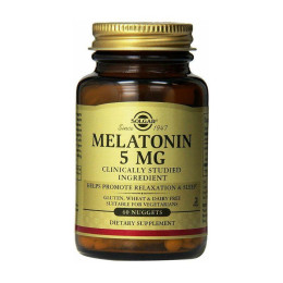 Мелатонін (Melatonin) 5 мг, Solgar, 60 нагетсів