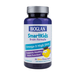 Омега 3 для дітей (Smartkids Omega-3 High DHA Brain Formula), Bioglan, 30 chew капсул, Цитрусові