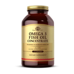 Омега 3 Концентрат (Omega 3 Fish Oil Concentrate), Solgar, 120 мягких капсул