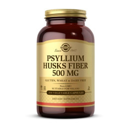 Подорожник Псиліум (Psyllium Husk Fiber) 500 мг, Solgar, 200 веган капсул