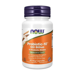 Пробиотик (Probiotic-10 100 Billion), Now Foods, 30 веган капсул