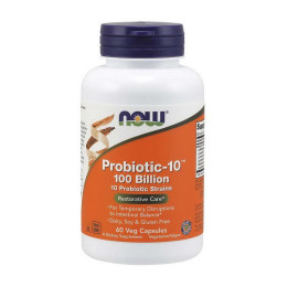 Пробиотик (Probiotic-10 100 Billion), Now Foods, 60 веган капсул