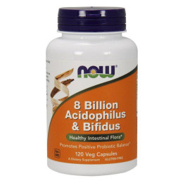 Пробиотики (8 Billion Acidophilus and Bifidus) 8 млрд КОЕ, Now Foods, 120 веган капсул