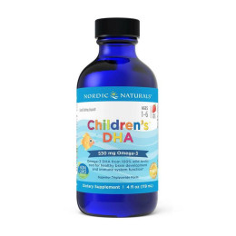 Риб'ячий жир (рідкий) для дітей (Children's DHA) 530 мг, Nordic Naturals, 119 мл, Натуральна полуниця