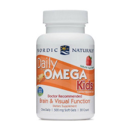 Риб'ячий жир для дітей (Daily Omaga kids) 500 мг, Nordic Naturals, 30 м'яких капсул, Натуральні фрукти