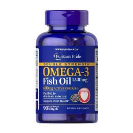 Риб'ячий жир Омега 3 (Omega-3 Fish Oil double strength) 1200 мг, Puritan's Pride, 90 м'яких капсул