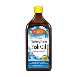 Риб'ячий жир Омега 3 (The Very Finest Fish Oil 1,600 мг Omega-3s), Carlson Labs, 500 мл, Лимон