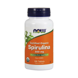 Спирулина (Spirulina organic) 500 мг, Now Foods, 100 табл