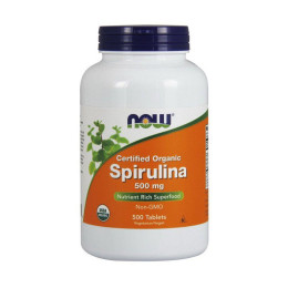 Спирулина (Spirulina organic) 500 мг, Now Foods, 500 табл