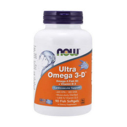 Ультра Омега 3 (Ultra Omega 3-D), Now Foods, 90 м'яких рибних капсул