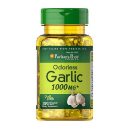 Часник без запаху (Odorless Garlic Extract) 1000 мг, Puritan's Pride, 100 м'яких капсул