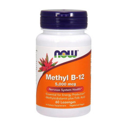 Вітамін Б12 Метил (Methyl B-12) 5000 мкг, Now Foods, 60 льодяників