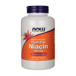 Вітамін В3 ніацин з інозитолом (Flush-Free Niacin Double Strength) 500 мг, Now Foods, 180 веган капсул