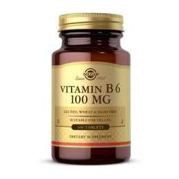 Вітамін В6 (Vitamin B6) 100 мг, Solgar, 100 табл.