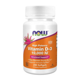 Вітамін Д3 (Vitamin D-3) 250 мкг, 10000 МО, Now Foods, 240 м'яких капсул