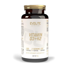 Вітамін Д3+К2 (D3+K2), Evolite Nutrition, 120 м'яких капсул