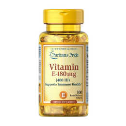 Вітамін Е (Vitamin E) 180 мг, 400 МО, Puritan's Pride, 100 м'яких капсул