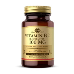 Вітамін B2 (Vitamin B2) 100 мг, Solgar, 100 веган капсул