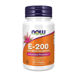 Вітамін E-200 (Natural Vitamin E) 134 мг, Now Foods, 100 м'яких капсул