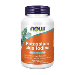 Калій та Йод (Potassium plus Iodine), Now Foods, 180 табл