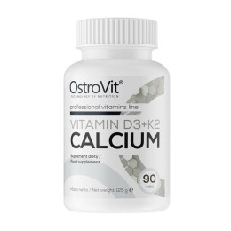 Кальций Витамин Д3+К2 (Calcium Vitamin D3+K2), OstroVit, 90 табл