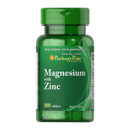 Магній та Цинк (Magnesium with Zinc), Puritan's Pride, 100 табл