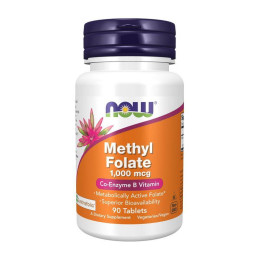 Метилфолат (Methyl folate) 1000 мкг, Now Foods, 90 табл