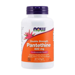 Пантетин (Pantethine) 600 мг double strength, Now Foods, 60 м'яких капсул