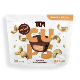 Цукерки з пастою кешью чорний шоколад - Family Pack, TOM peanut butter, 225 г