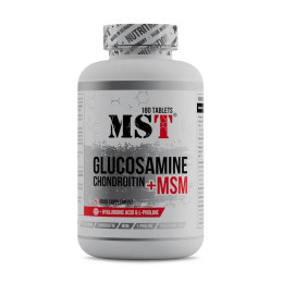 Глюкозамін Хондроїтин МСМ та Гіалуронова кислота (Glucosamine Chondroitin + MSM + hyaluronic acid), MST, 180 табл