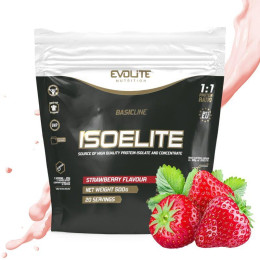 Сироватковий протеїн ізолят Evolite Nutrition Iso Elite 500 г, Полуниця