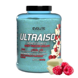 Сироватковий протеїн ізолят Evolite Nutrition Ultra Iso 2000 г, Малина з білого шоколаду.