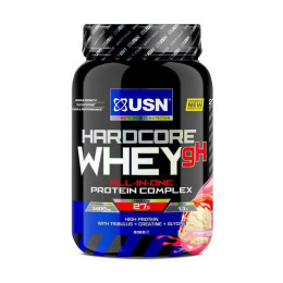 Сироватковий протеїн концентрат USN Hardcore Whey 908 г, Полуниця