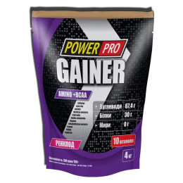 Гейнер Power Pro Gainer 4000 г, Ренклод