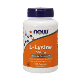 Л-Лізин NOW (L-Lysine) 500 мг 100 капсул