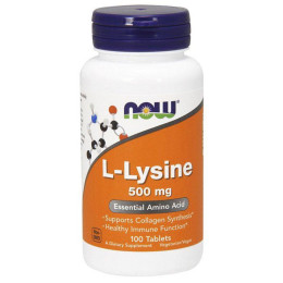 Л-Лізин NOW (L-Lysine) 500 мг 100 табл