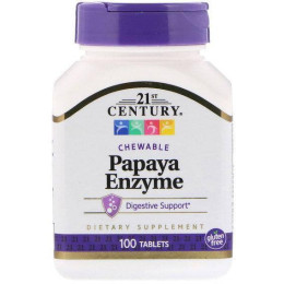 Papaya Enzyme 100 Chewable Tablets 21st Century