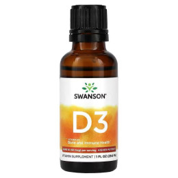 Витамин D3 Swanson Vitamin D3 Higher Potency 2,000 IU (50 мкг) 29,6 мл Swanson