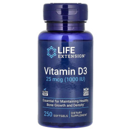 Витамин D3 Life Extension Vitamin D3 1000 IU 250 Softgels Life Extension