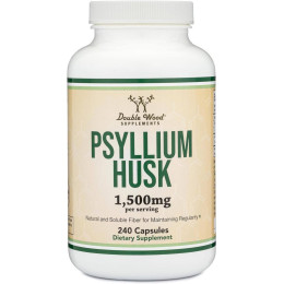 Шелуха подорожника Double Wood Psyllium Husks 1500 mg (на 2 капсулы), 240 capsules