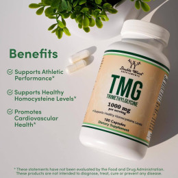 Триметилгліцин Double Wood TMG Trimethylglycine 1000 mg (на 2 капсули), 180capsules