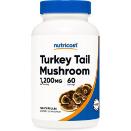 Трутовик різнокольоровий Nutricost Turkey Tail Mushroom, 1,200 mg, 120 Capsules (600 mg per Capsule)